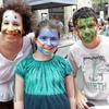 Animals in a pastoral silhouette, a rainbow and a double-helix: not your typical face-painting fare at the World Science Festival's street fair.